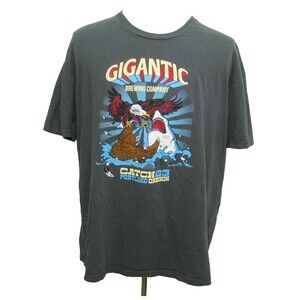 Gigantic Brewing T-Shirt Mens 2XL Gray Short Sleeve Graphic Beer Portland Oregon
